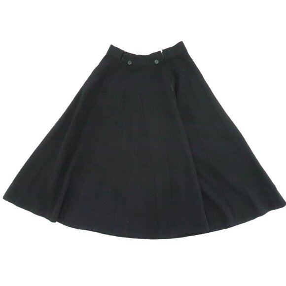vtg 60s NORMAN NORELL gored panel flared midi skirt XXS wool crepe - Picture 4 of 8